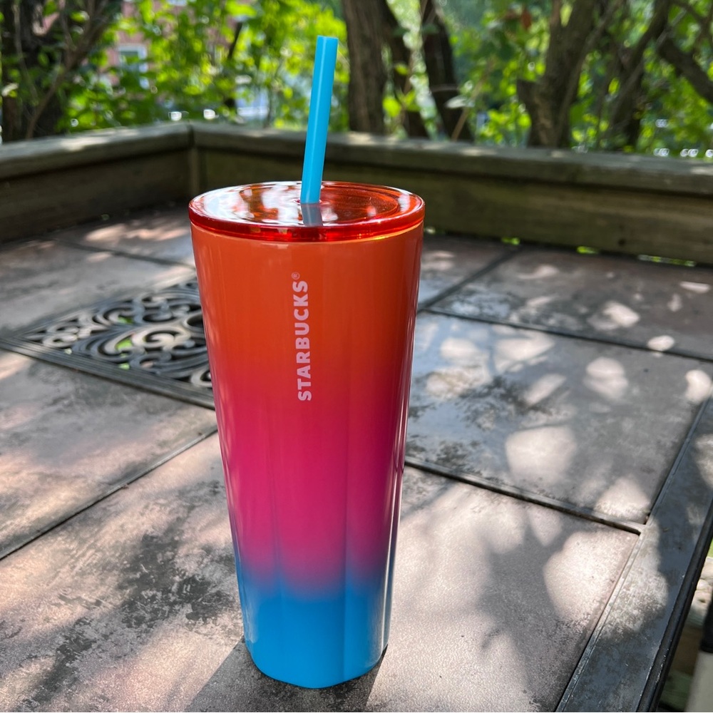 Starbucks 2023 Puffy Gradient Orange Pink Blue Venti Cold Cup